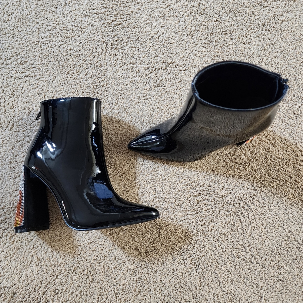 Dolls Kill x Lady Godiva - Excited Enough Patent Ankle Boots